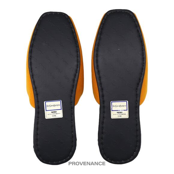 🔴 Yves Saint Laurent YSL Logo Slipper - Yellow Velour - Picture 6 of 6